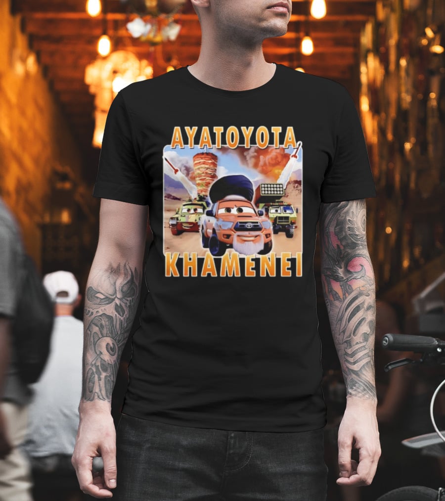 Ayatoyota Khamenei Toyota Ayatollah Car Rockets Desert Helicopter T-Shirt