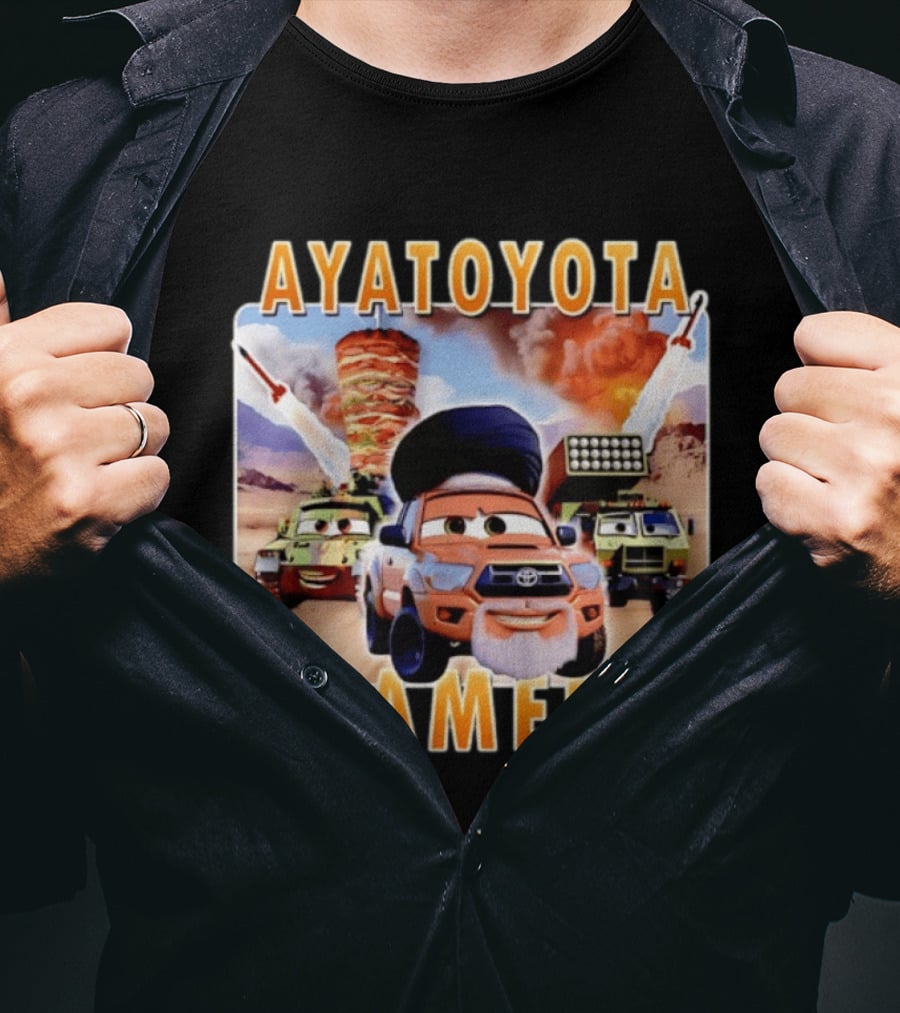Ayatoyota Khamenei Toyota Ayatollah Car Rockets Desert Helicopter T-Shirt