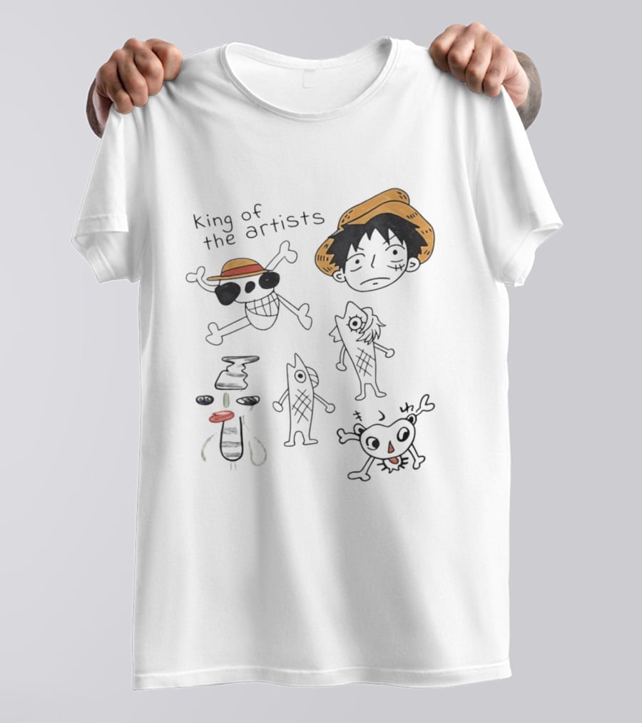 King Of The Artists One Piece Straw Hat Skull Luffy Sketches T-Shirt
