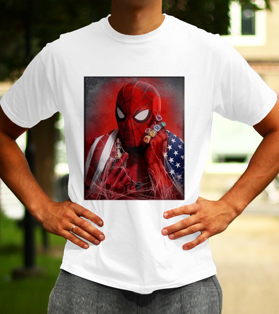 Spider Man Infinity Gauntlet Chess Piece American Flag Avengers Endgame Russo Brothers T-Shirt