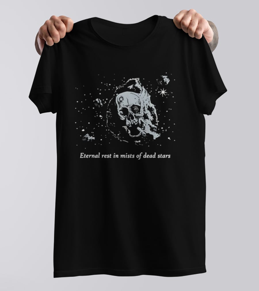Eternal Rest In Mists Of Dead Stars Skull Space T-Shirt