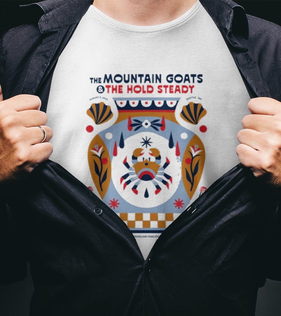 The Mountain Goats And The Hold Steady Live August 9 2026 Seattle WA Vintage Music Event T-Shirt