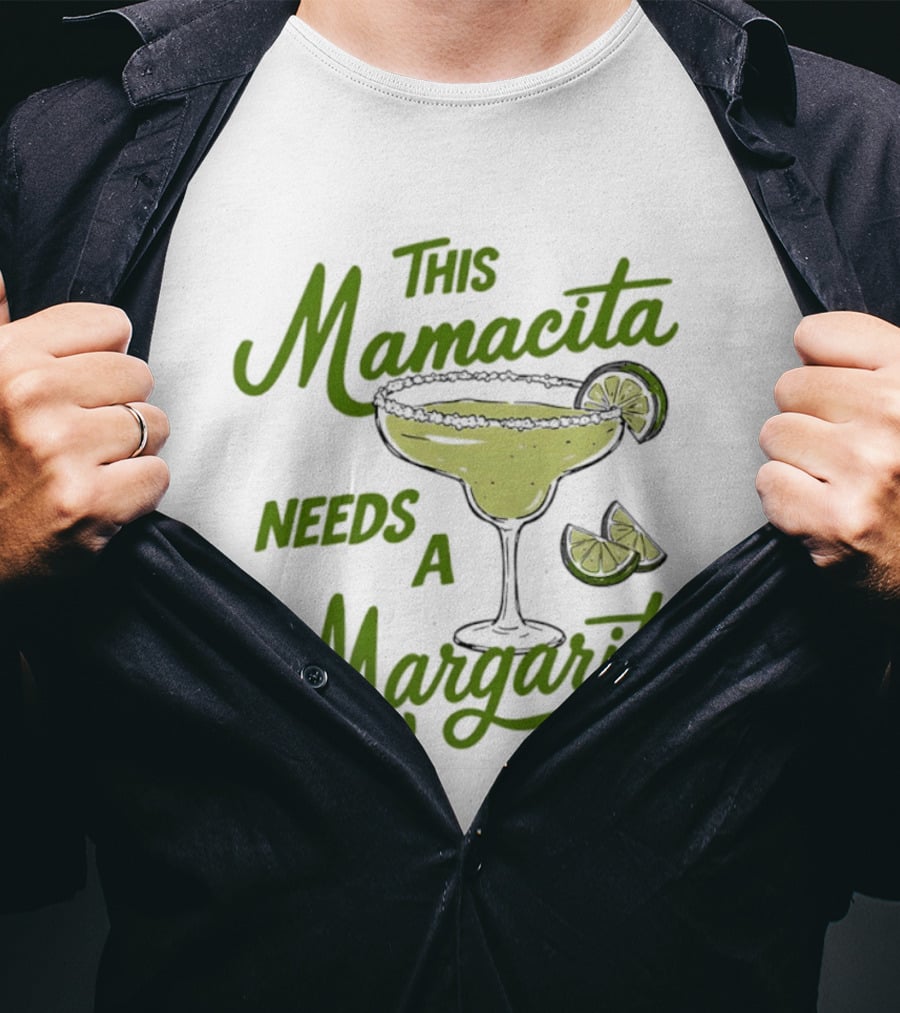This Mamacita Needs A Margarita Lime Cocktail Humor T-Shirt