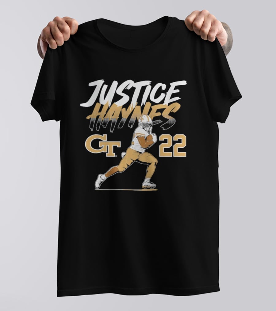Justice Haynes 22 Georgia Tech Yellow Jackets Football All Star T-Shirt