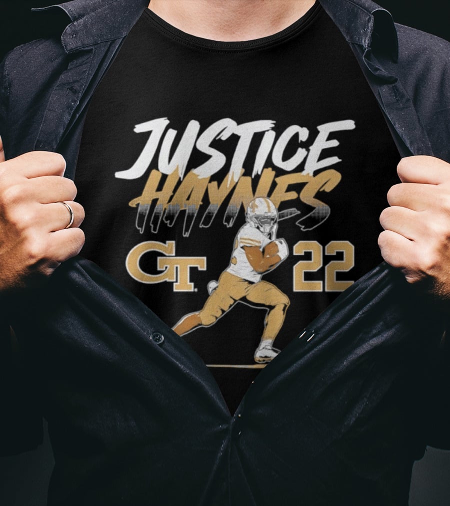 Justice Haynes 22 Georgia Tech Yellow Jackets Football All Star T-Shirt