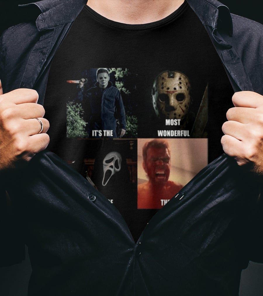 Halloween Horror Icons It's The Most Wonderful Time Of The Year T-Shirt