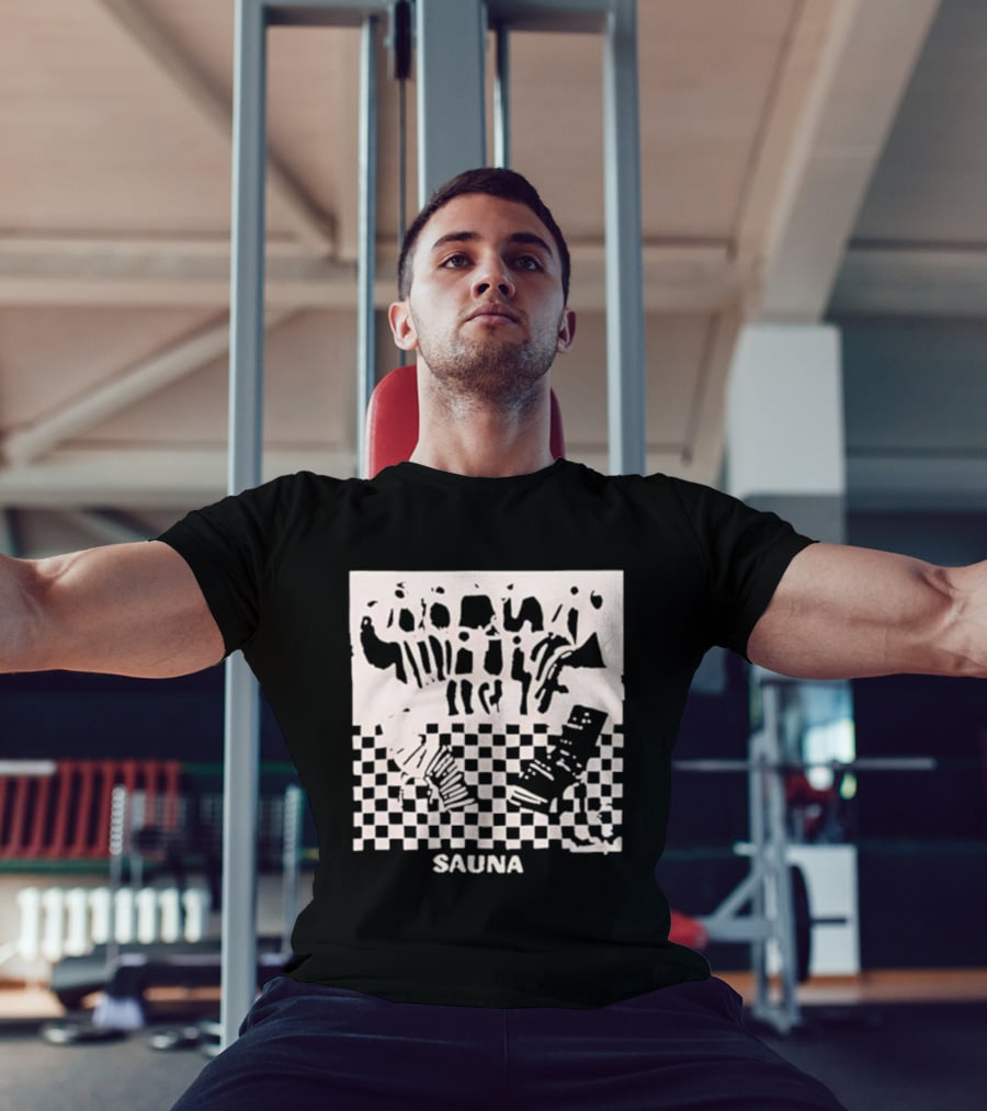 Sauna Checkered Patterns Accordion Instruments T-Shirt