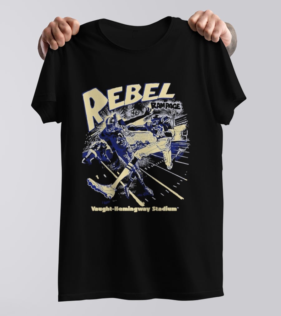 Rebel Rampage Ole Miss Football Vaught Hemingway Stadium T-Shirt
