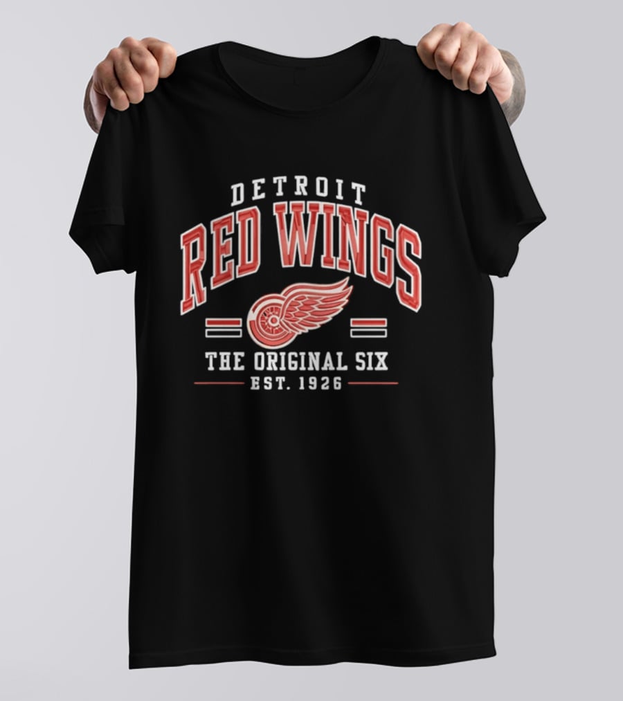 Detroit Red Wings The Original Six Est 1926 Vintage Hockey Team T-Shirt