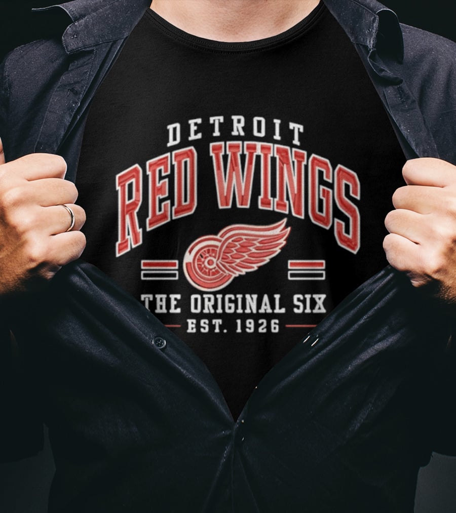 Detroit Red Wings The Original Six Est 1926 Vintage Hockey Team T-Shirt