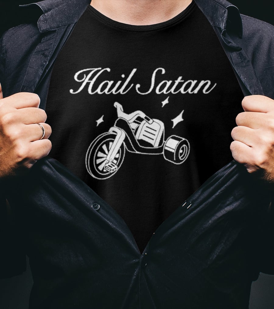 Hail Satan Tricycle Satanic Occult T-Shirt