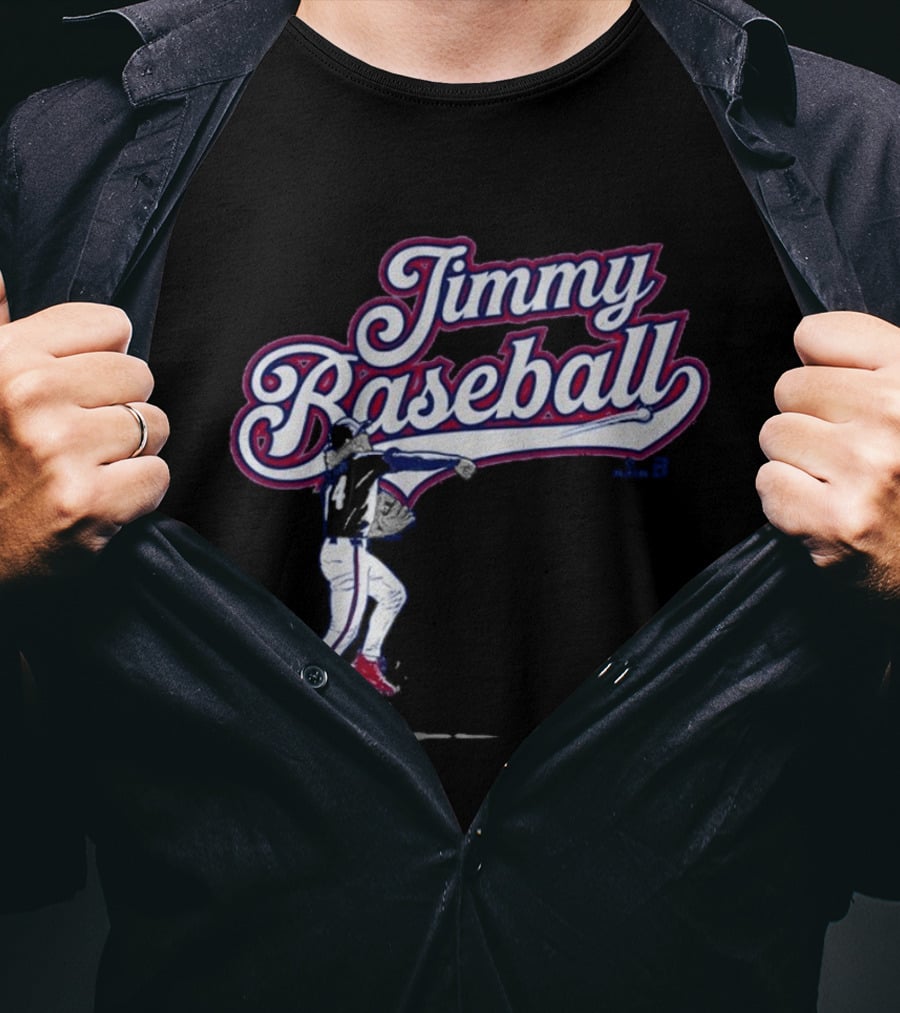 Jimmy Baseball Vintage Style Player Swinging Bat T-Shirt