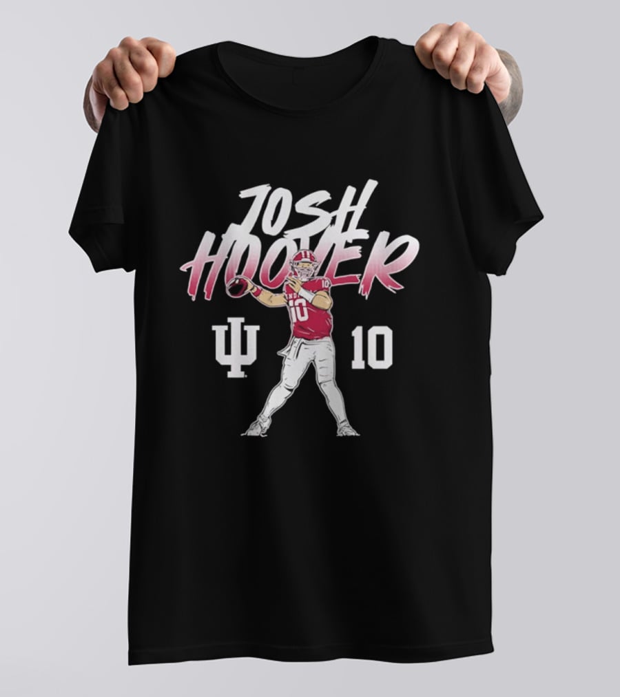 Josh Hoover 10 Indiana Football IU Hoosiers Quarterback Pose T-Shirt