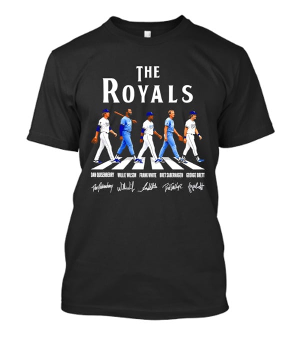 The Royals Dan Quisenberry Willie Wilson Frank White Bret Saberhagen George Brett Kansas City Signatures T-Shirt