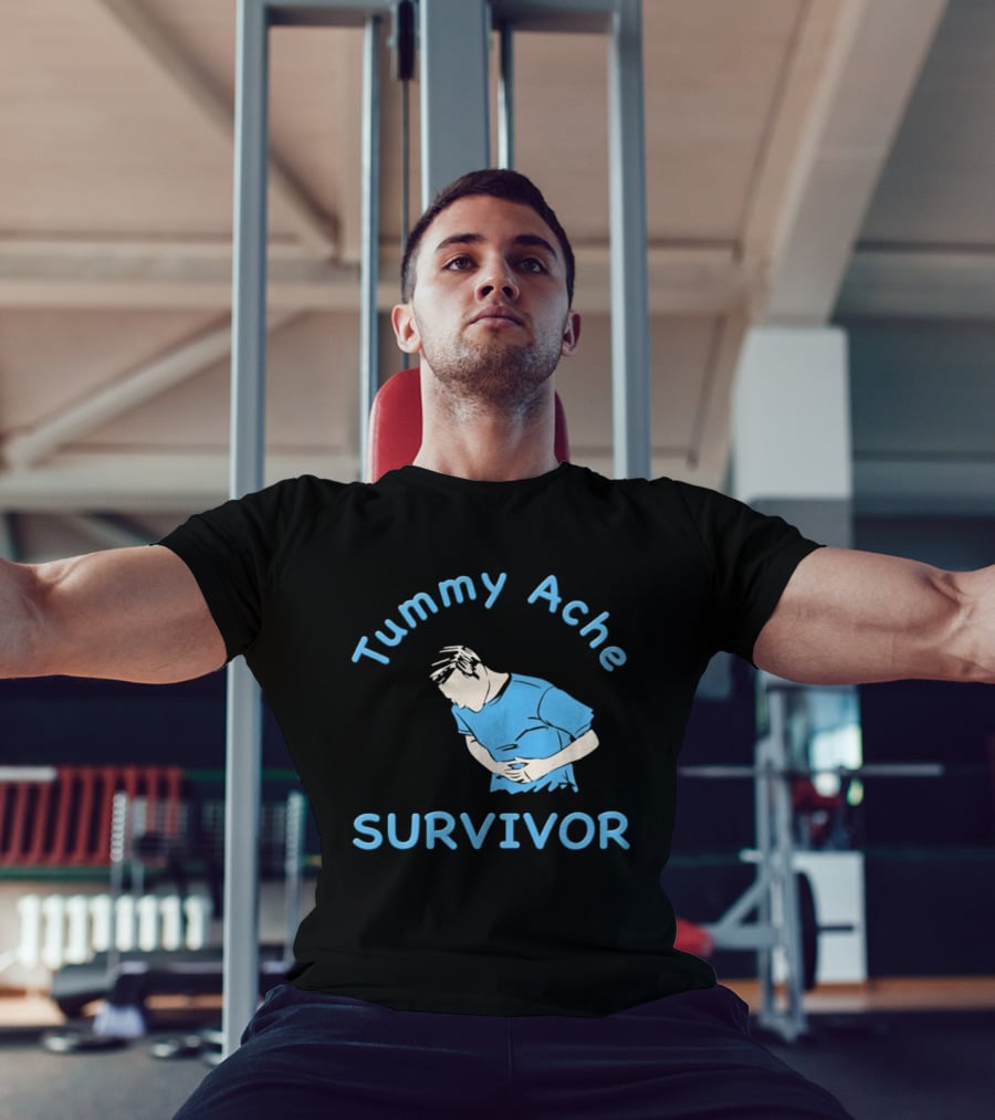 Tummy Ache Survivor Blue Figure T-Shirt