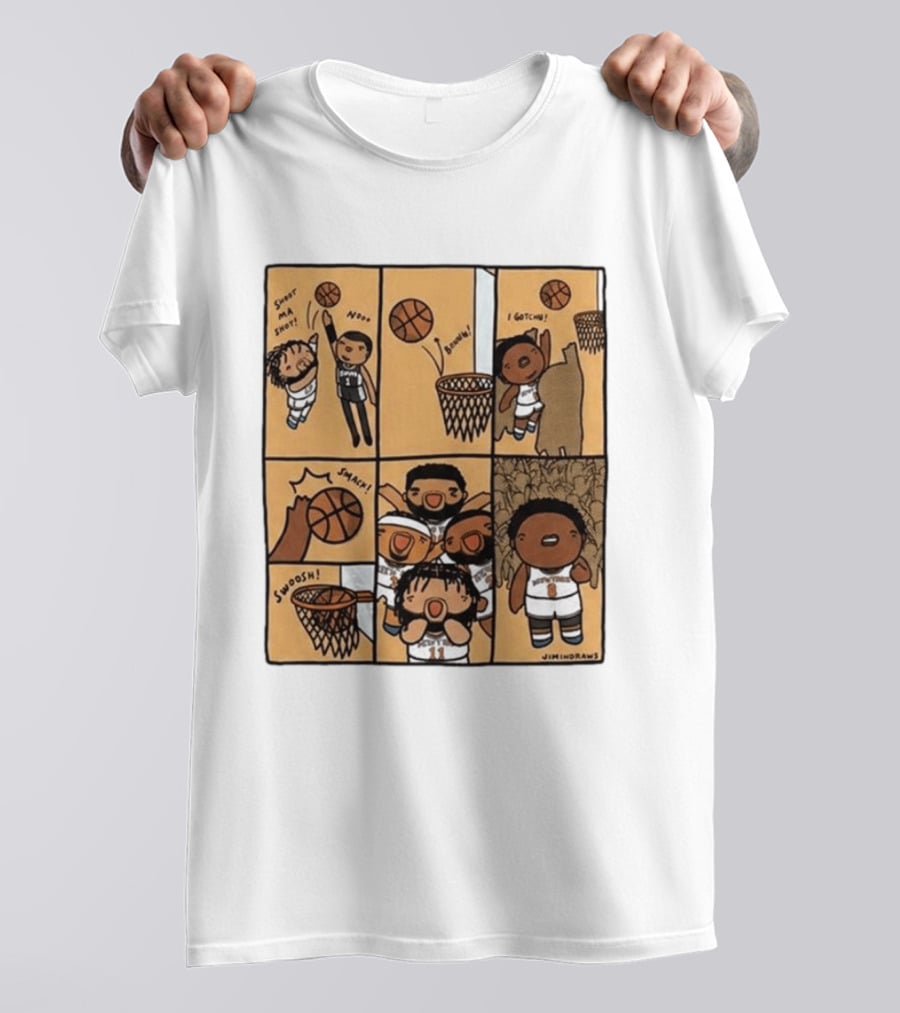 Jimindraws Karl Anthony Towns New York Knicks Comic Style Basketball Fun T-Shirt