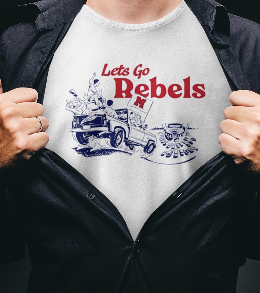 Let's Go Rebels Ole Miss Football Road Trip Adventure T-Shirt