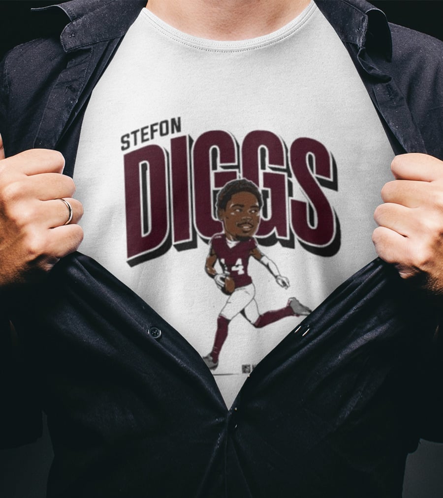 Stefon Diggs Caricature Football Art By Duna B T-Shirt