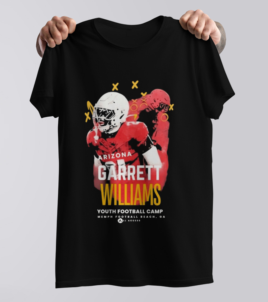Arizona Garrett Williams Youth Football Camp 2026 Memphis Beach CA Annual Access T-Shirt