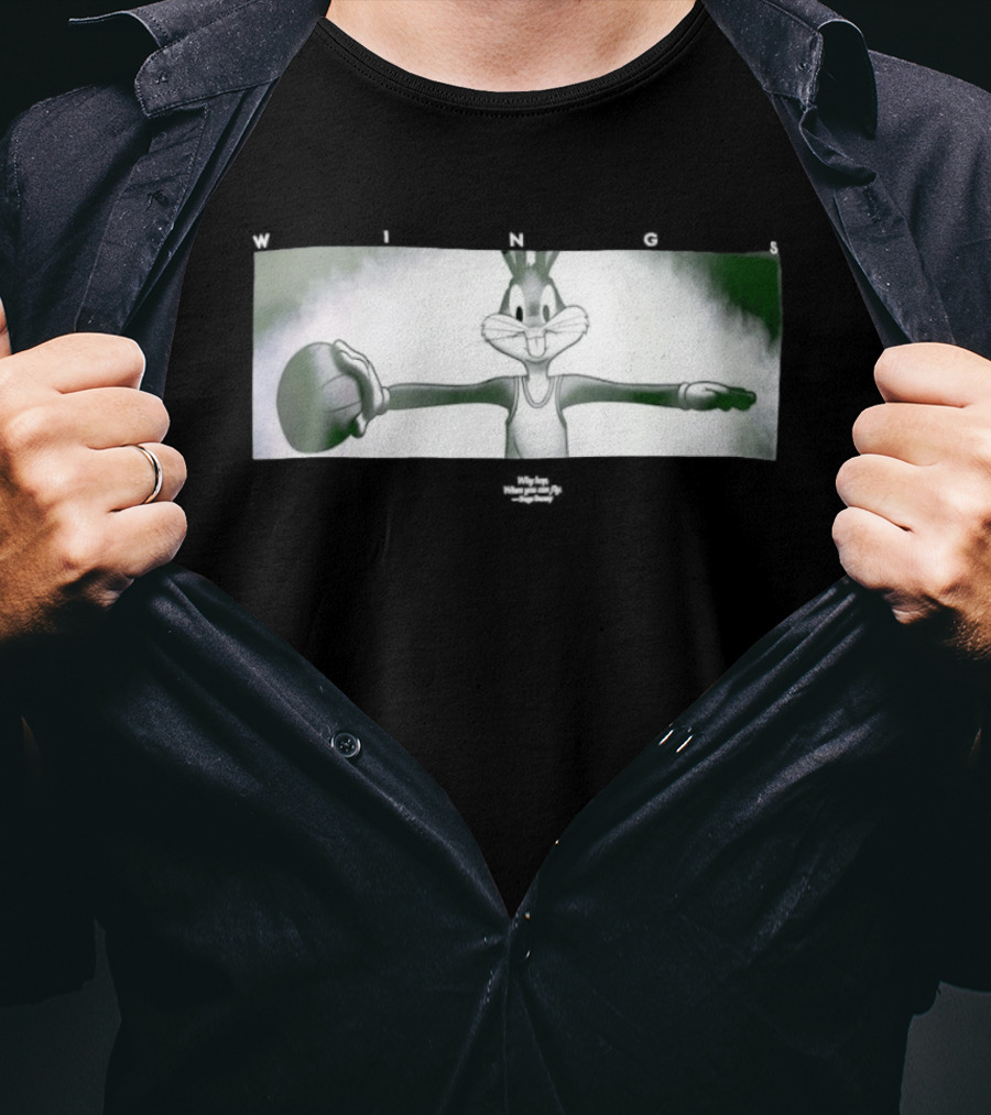 Bugs Bunny Michael Jordan Space Jam Wings Why Hop When You Can Fly T-Shirt