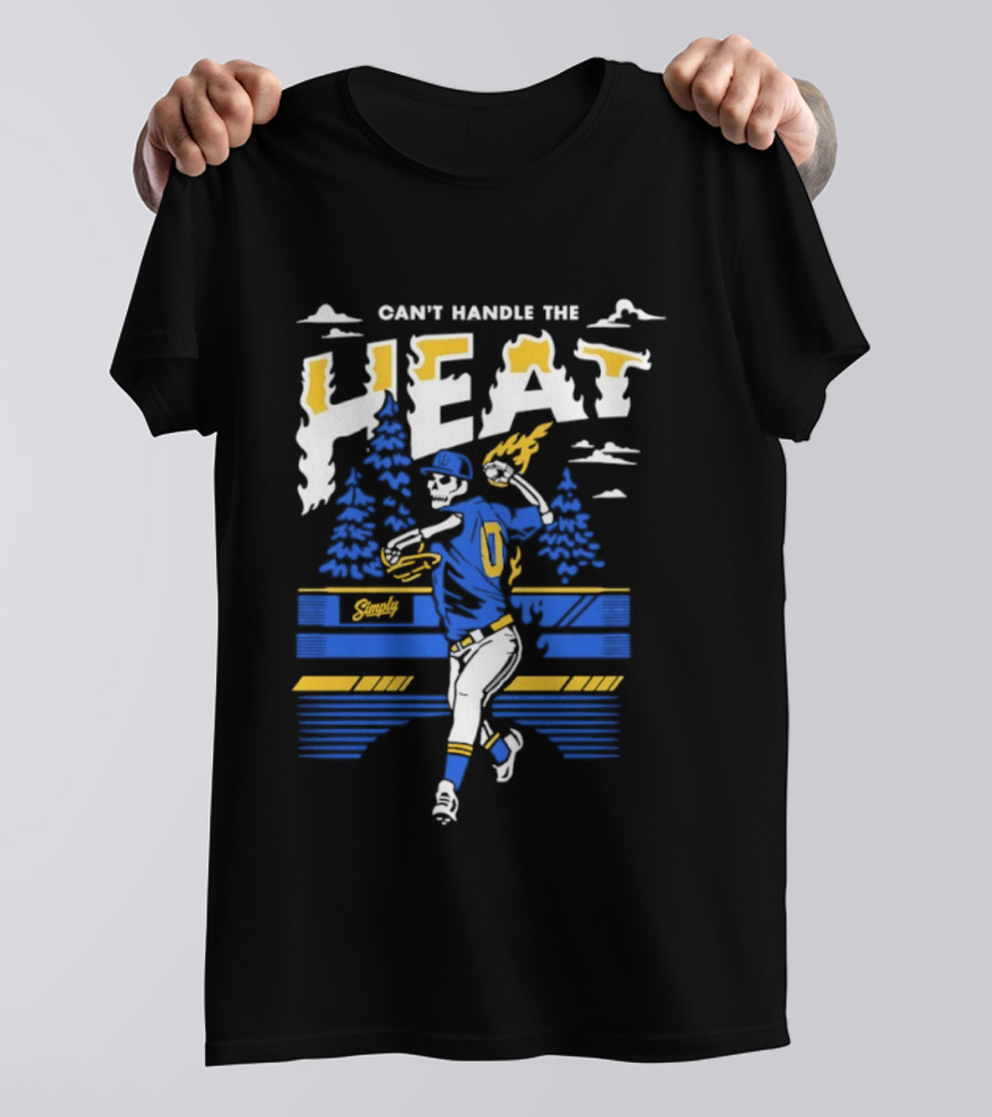 Can't Handle The Heat Baseball Skeleton Seattle Mariners T-Shirt