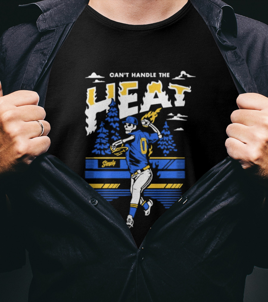 Can't Handle The Heat Baseball Skeleton Seattle Mariners T-Shirt