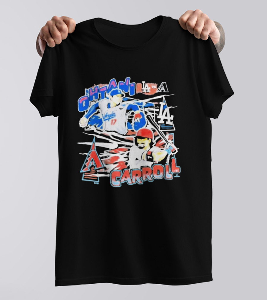 Ohtani Carroll Dodgers Angels Baseball T-Shirt