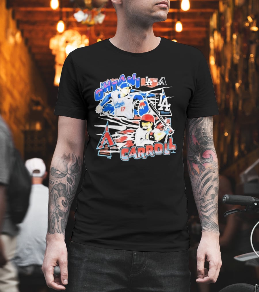 Ohtani Carroll Dodgers Angels Baseball T-Shirt