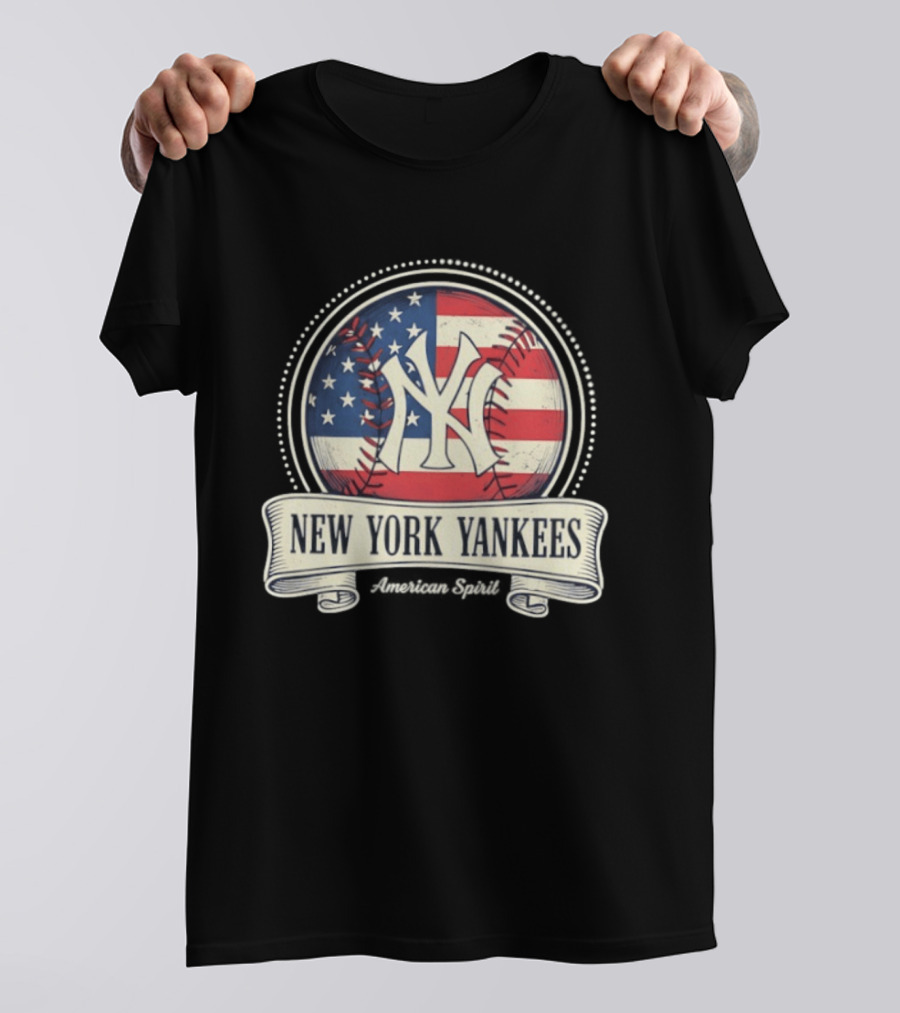New York Yankees American Flag Baseball Emblem MLB T-Shirt