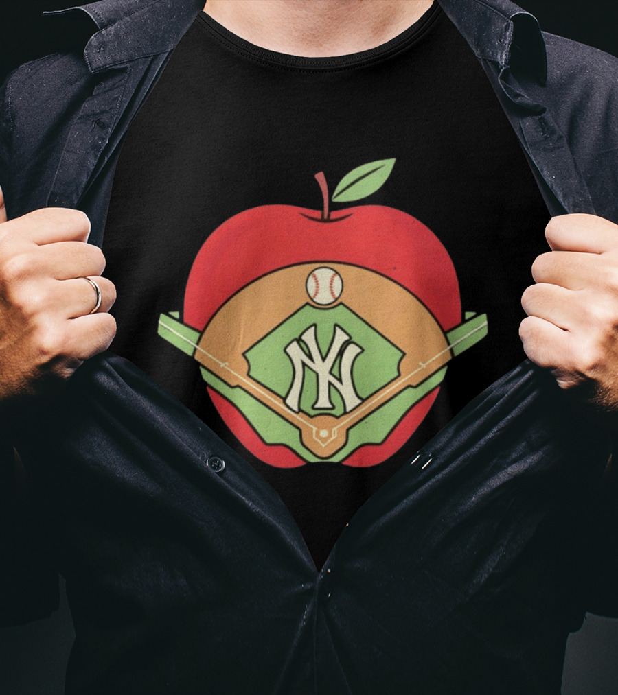 New York Yankees Baseball Apple MLB Stadium T-Shirt