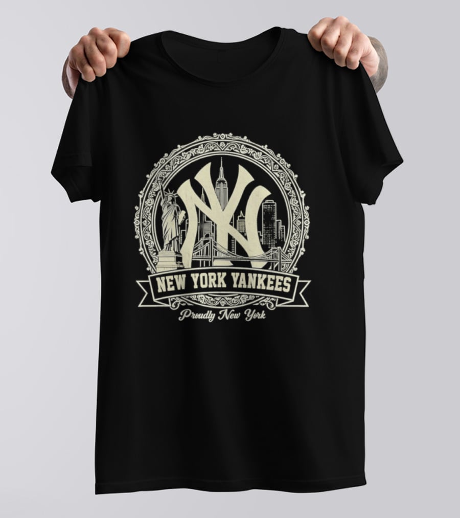 New York Yankees NY Skyline Proudly New York T-Shirt
