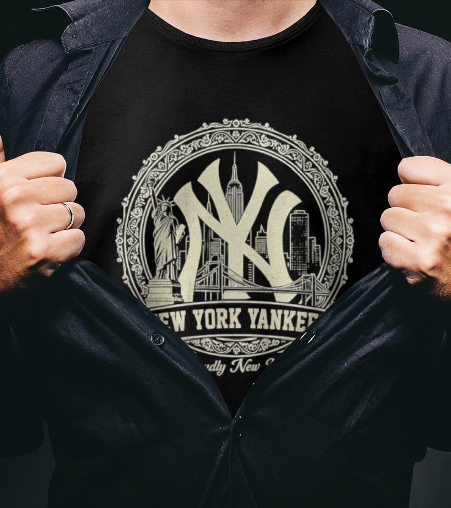 New York Yankees NY Skyline Proudly New York T-Shirt