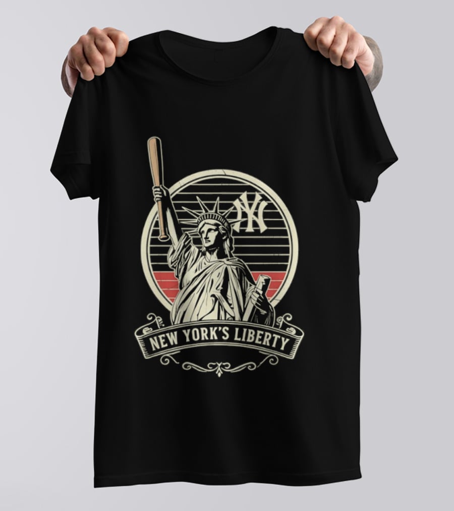 New York Yankees MLB Lady Liberty Bat T-Shirt
