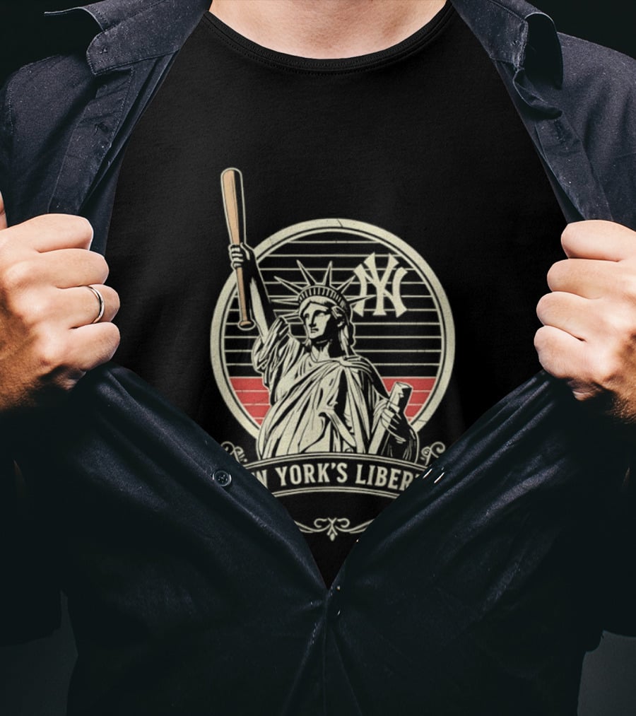 New York Yankees MLB Lady Liberty Bat T-Shirt