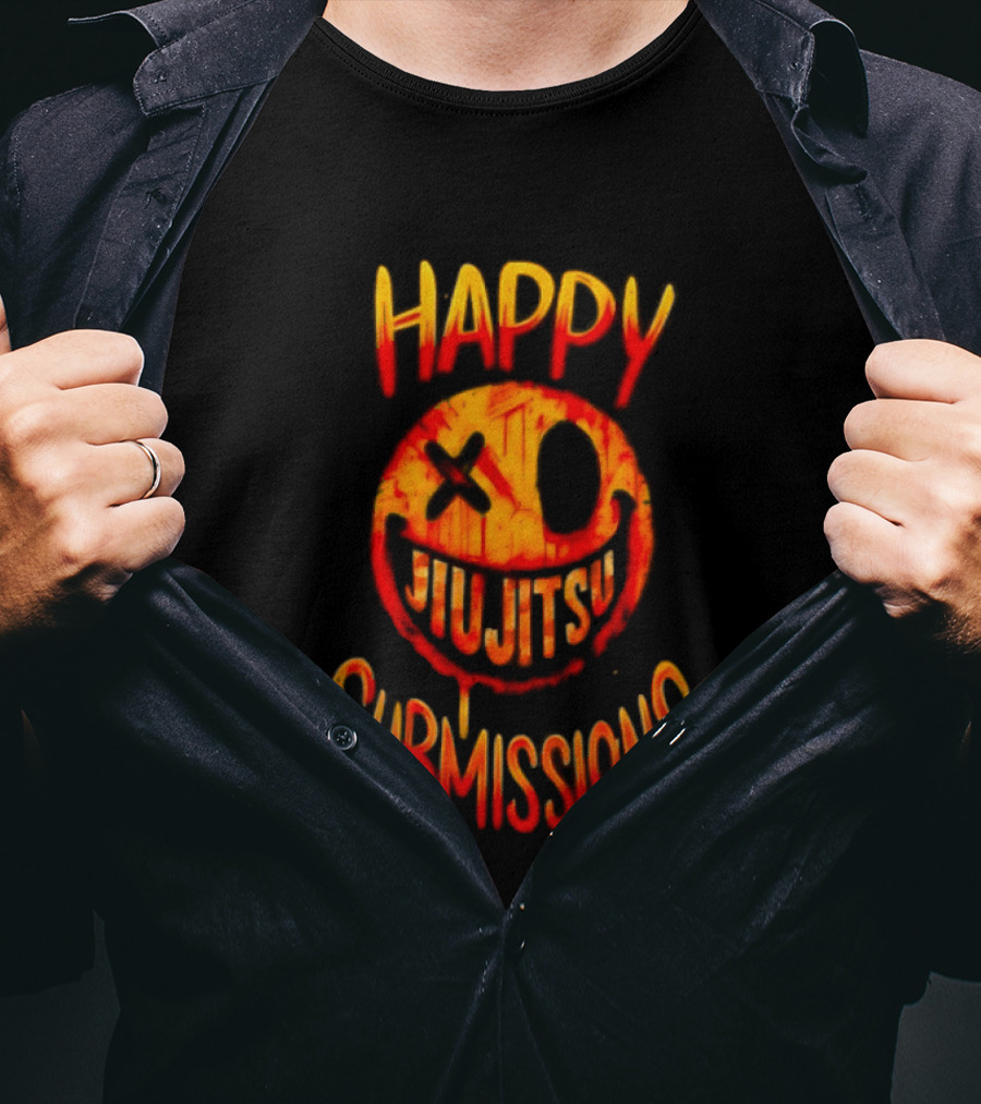 Happy Jiu Jitsu Submissions Playful Martial Arts Expression T-Shirt