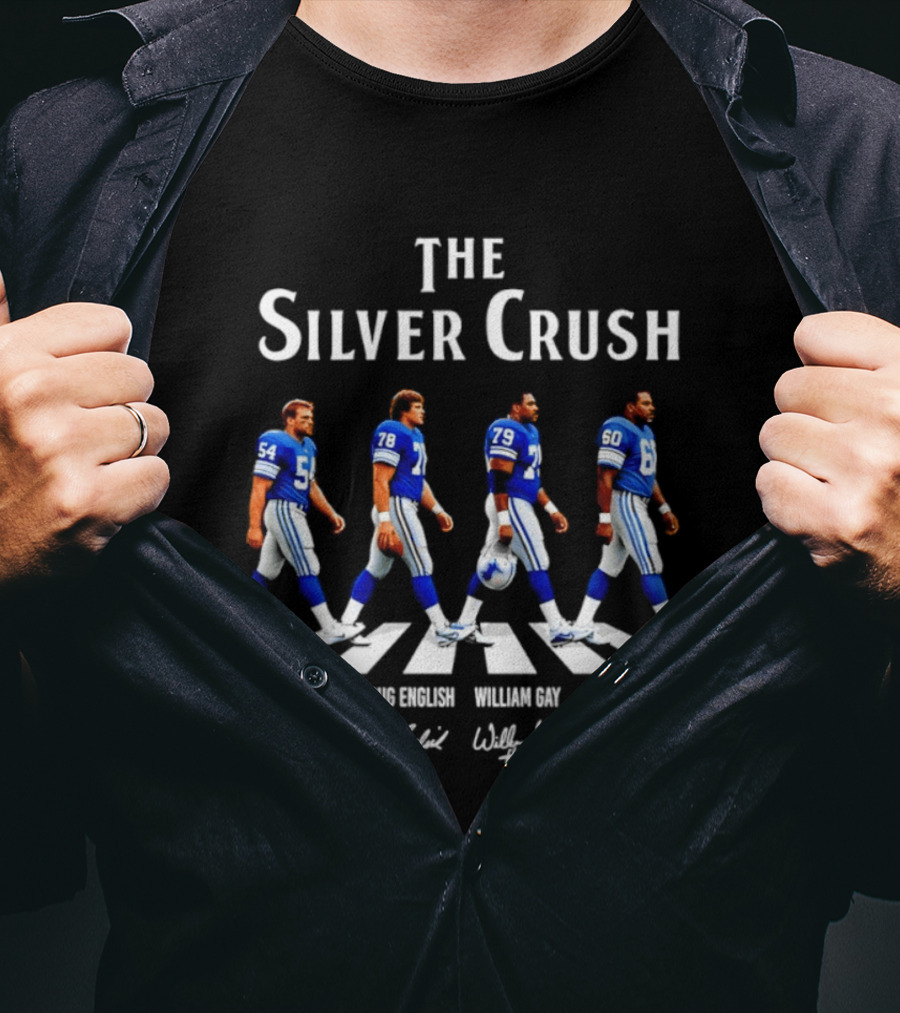 The Silver Crush Chris Spielman Doug English William Gay Al Bubba Baker Detroit Lions NFL Players Signatures T-Shirt