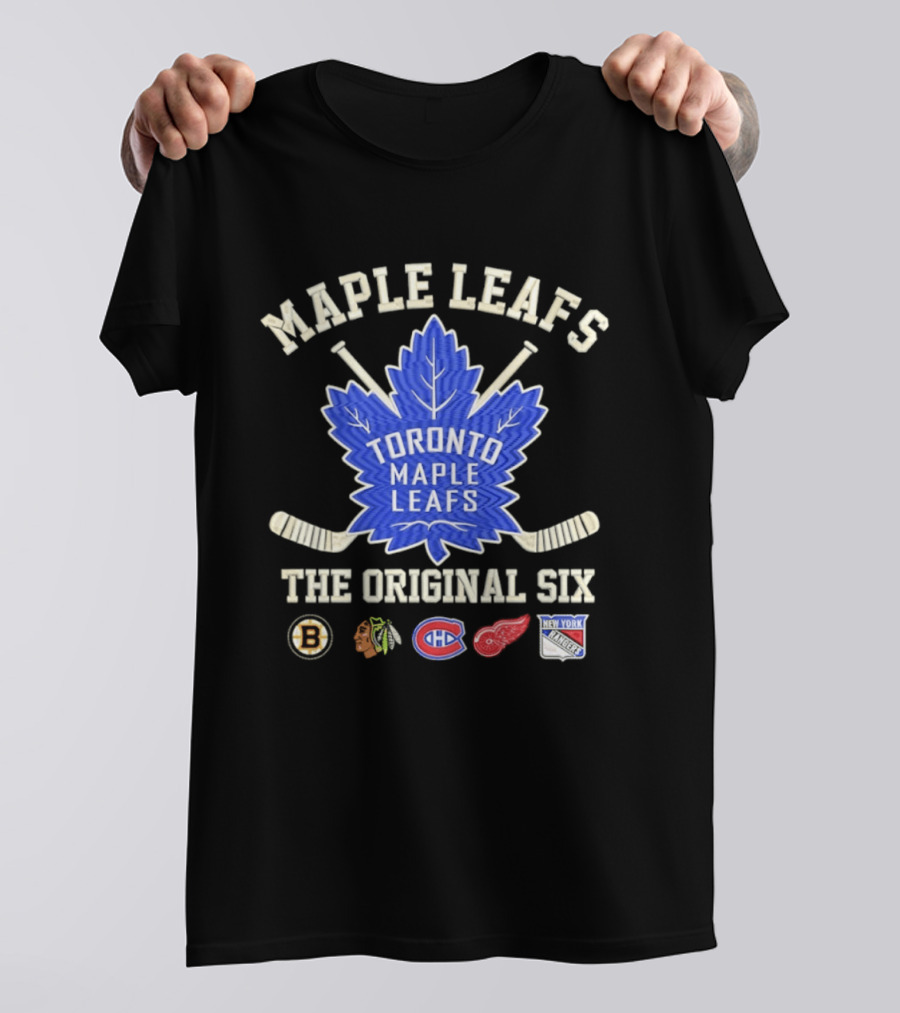 Toronto Maple Leafs The Original Six NHL Hockey Teams Logos T-Shirt