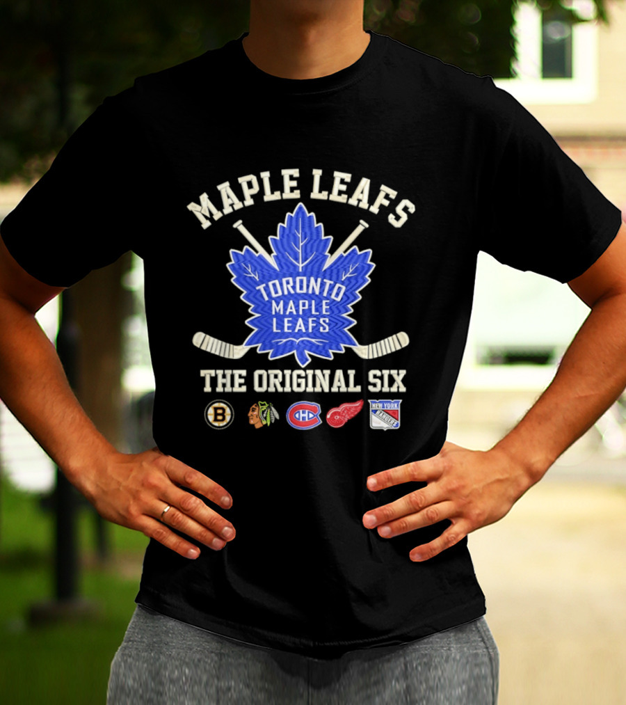 Toronto Maple Leafs The Original Six NHL Hockey Teams Logos T-Shirt