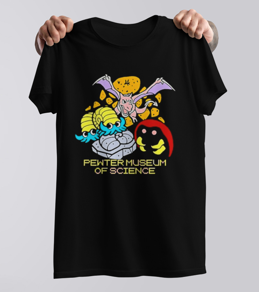 Pewter Museum Of Science Kabuto Omanyte Aerodactyl Fossils T-Shirt