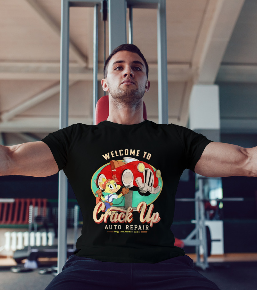 Welcome To Crack Up Auto Repair Happy Lane Towtown Cougars T-Shirt