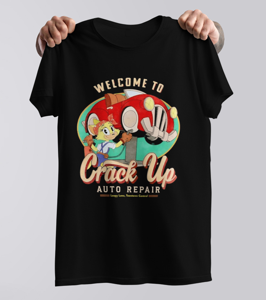 Welcome To Crack Up Auto Repair Happy Lane Towtown Cougars T-Shirt