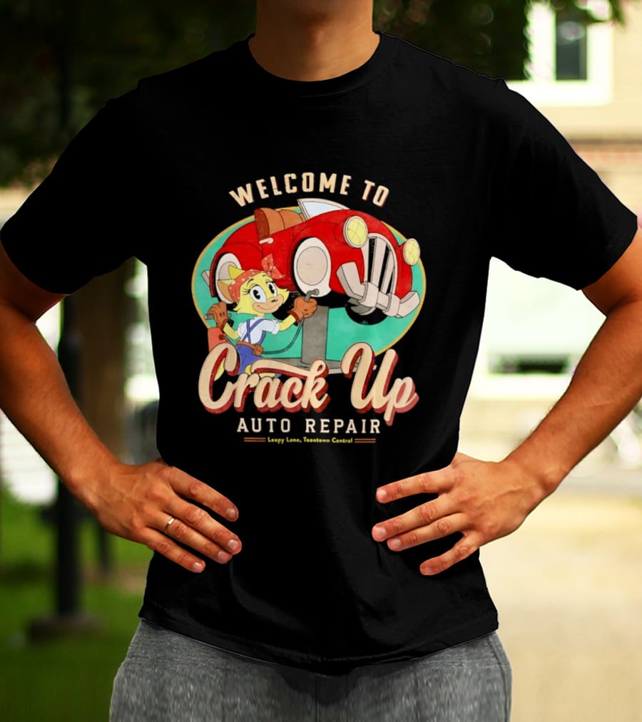 Welcome To Crack Up Auto Repair Happy Lane Towtown Cougars T-Shirt