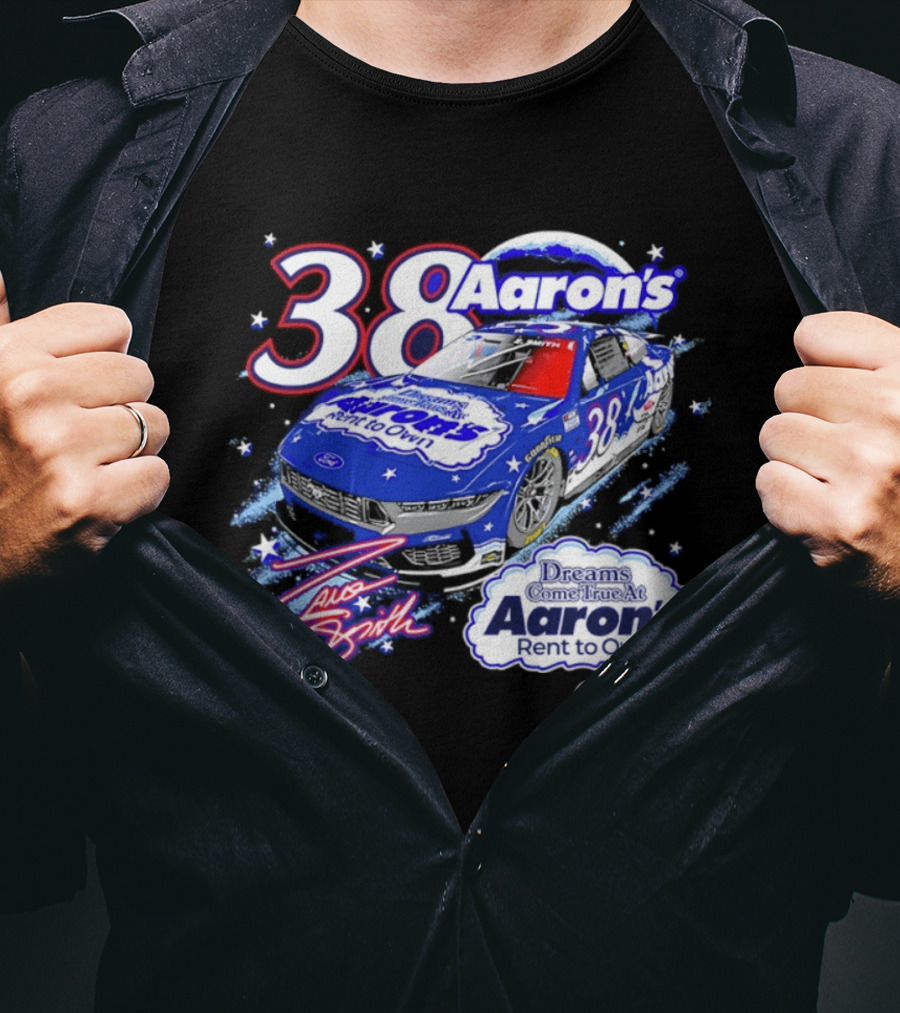 Zane Smith 38 Aaron's Dreams Come True Rent To Own Racing Car T-Shirt