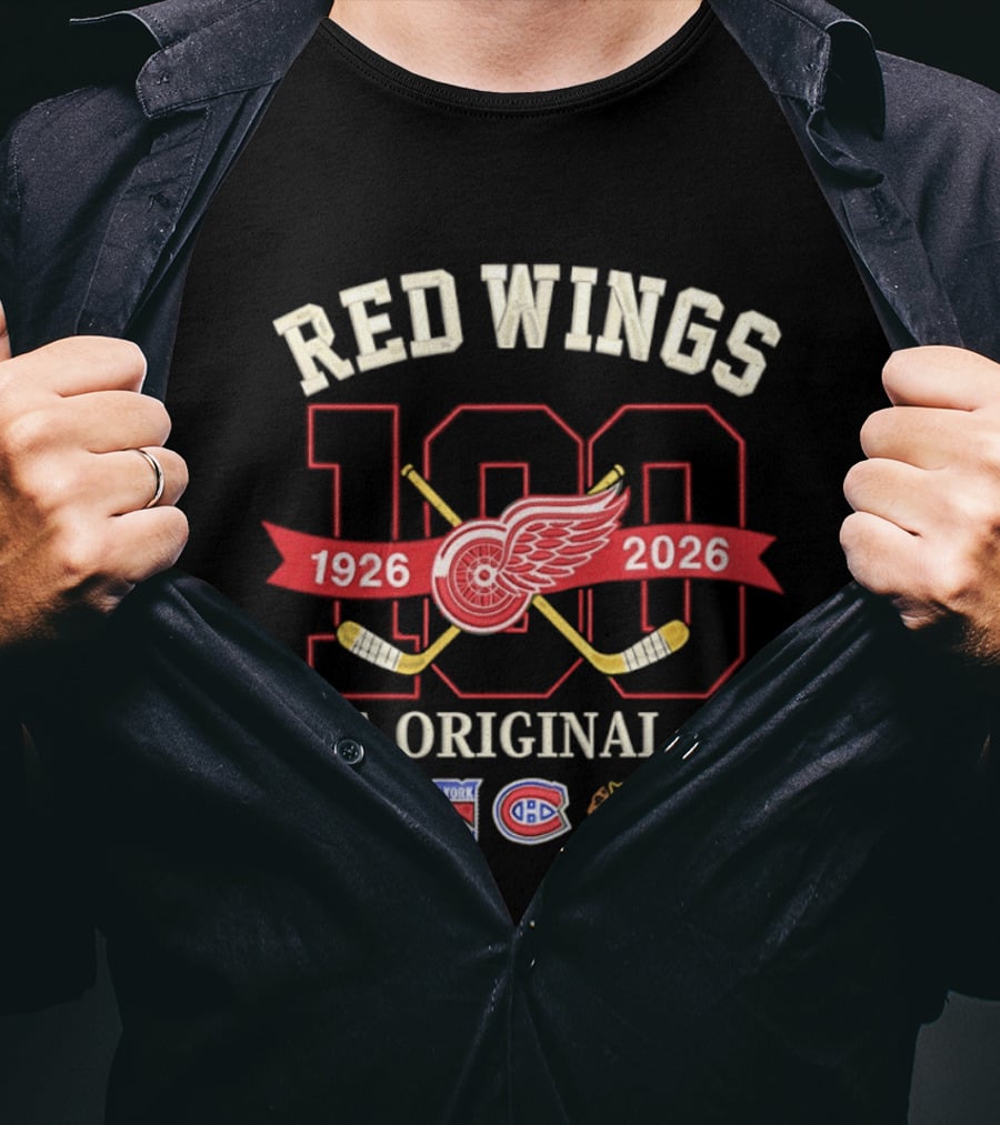 Red Wings 100 Years 1926 2026 Anniversary The Original Six T-Shirt
