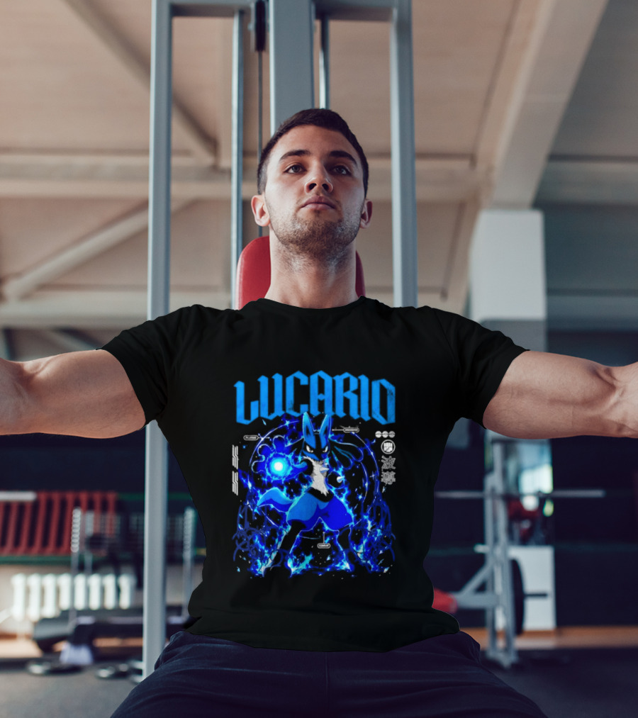Lucario Fighting Awakened Combat Pokemon Aura Sphere Power T-Shirt