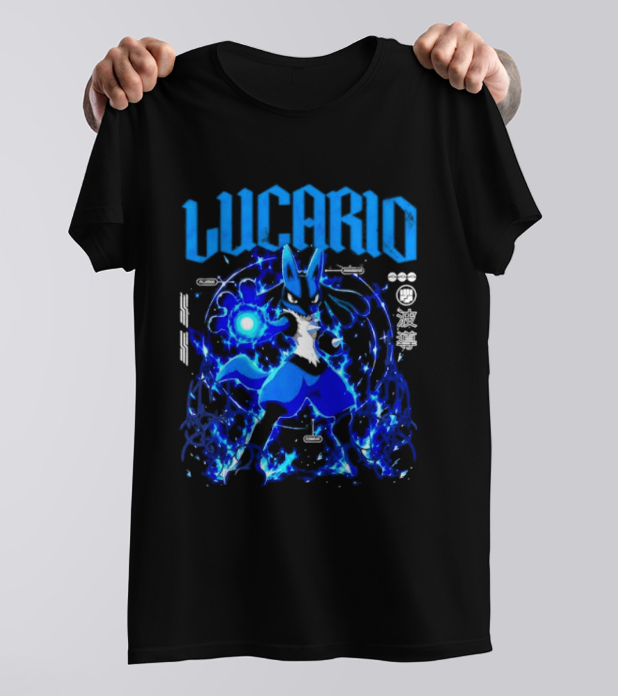 Lucario Fighting Awakened Combat Pokemon Aura Sphere Power T-Shirt