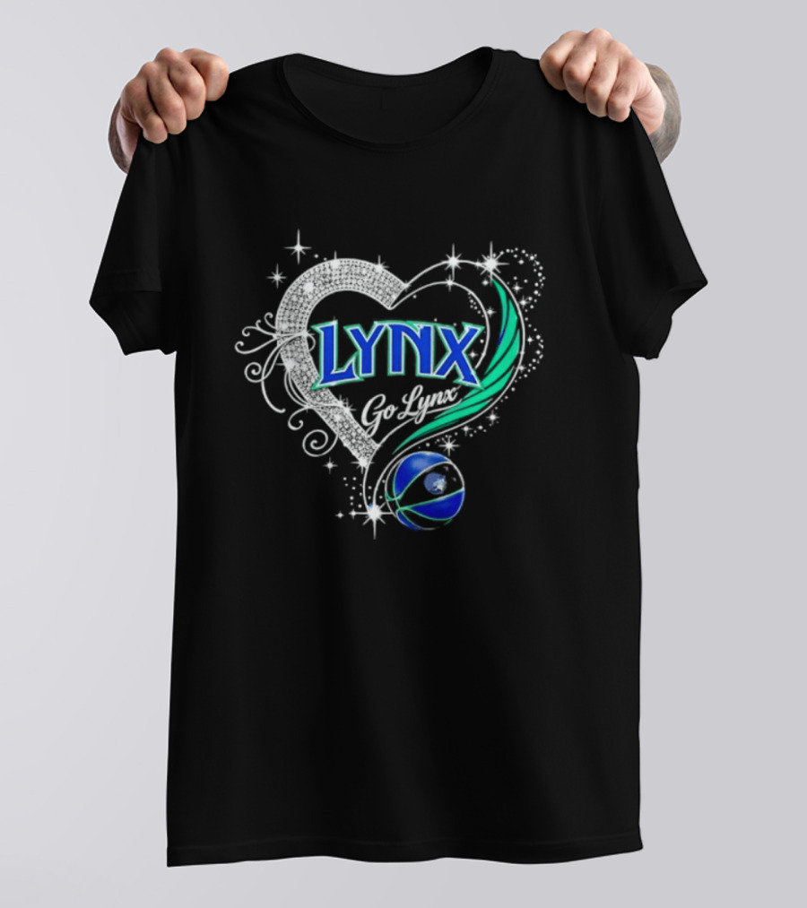 Lynx Go Lynx Minnesota Lynx WNBA Basketball Heart Stars T-Shirt