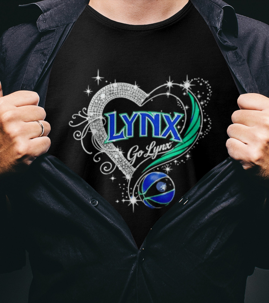 Lynx Go Lynx Minnesota Lynx WNBA Basketball Heart Stars T-Shirt