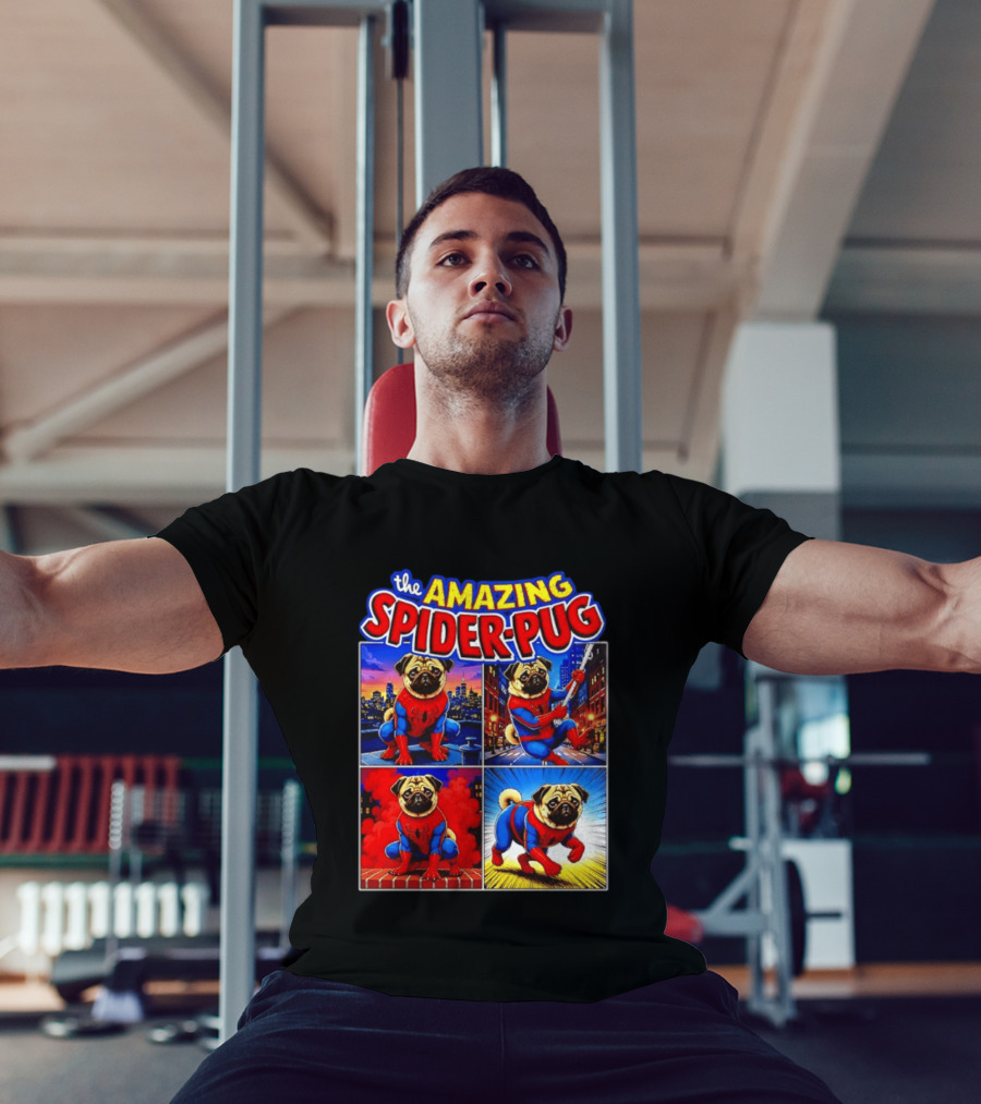 The Amazing Spider Pug Marvel Spider Man Parody Comic T-Shirt