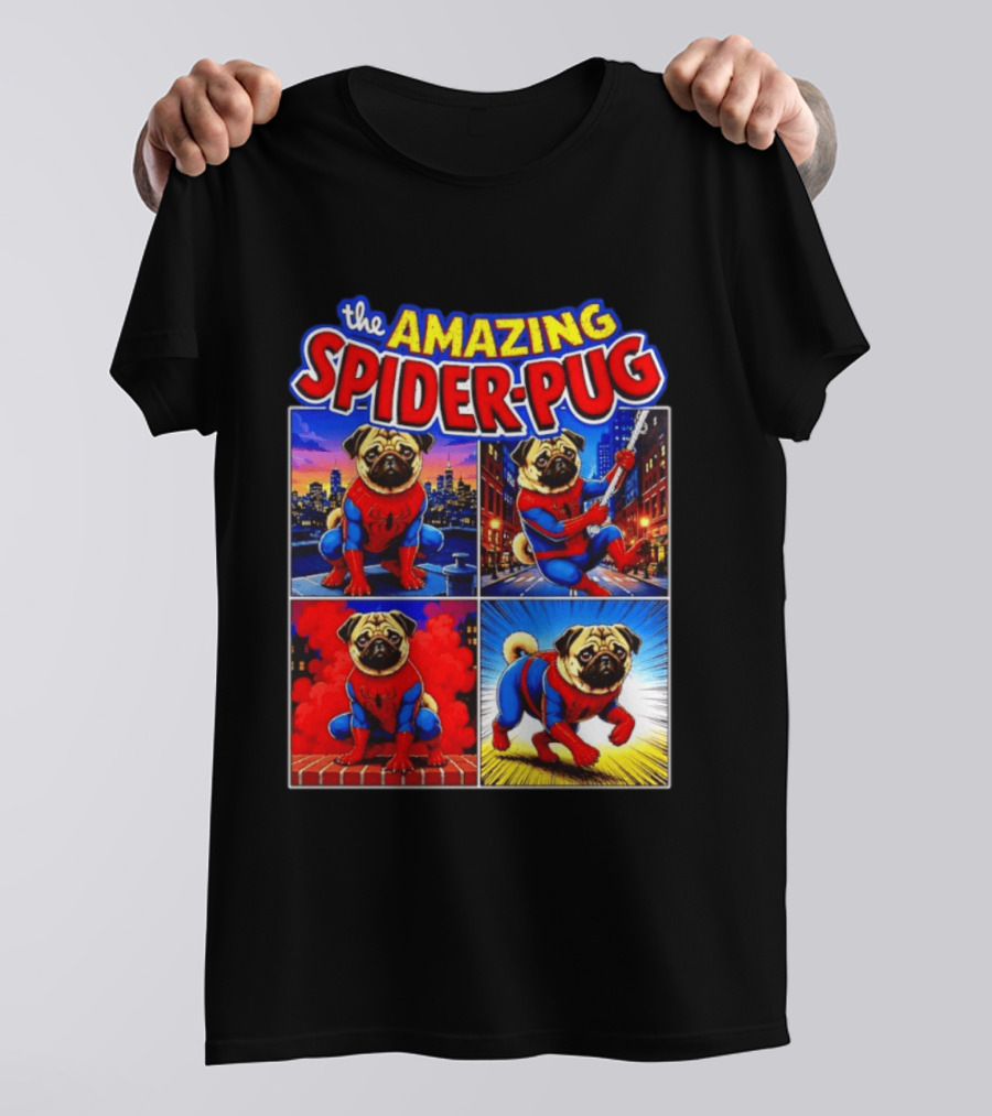 The Amazing Spider Pug Marvel Spider Man Parody Comic T-Shirt